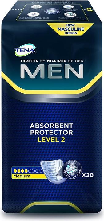 Immagine prodotto Tena Cuscinetti MEN per l'incontinenza vescicale livello 2 (20 x, Normale)