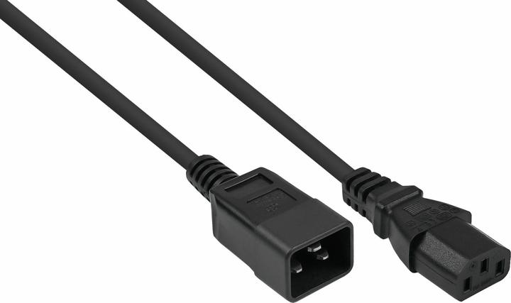 Kabelmeister Power extension C20 to C13 black 3m (3 m, C20, C13)