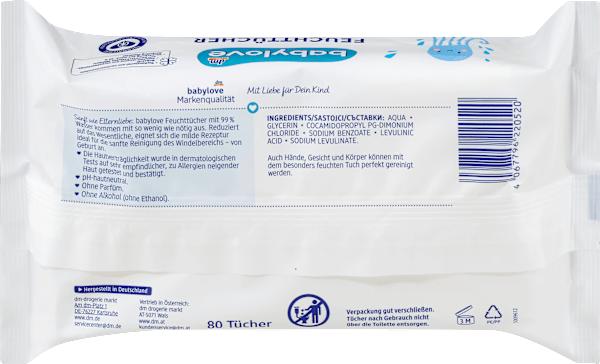 Produktbild dm babylove Feuchttücher (80 Stück)
