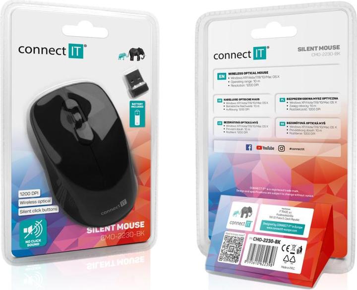 Actual product image Connect IT Mysz MUTE (CMO-2230-BK) (Wireless)