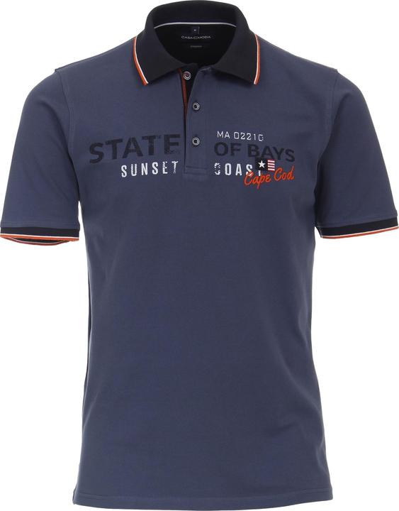 Casa Moda Poloshirt Polo Kurzarmshirt mit Print und Stickerei (M)