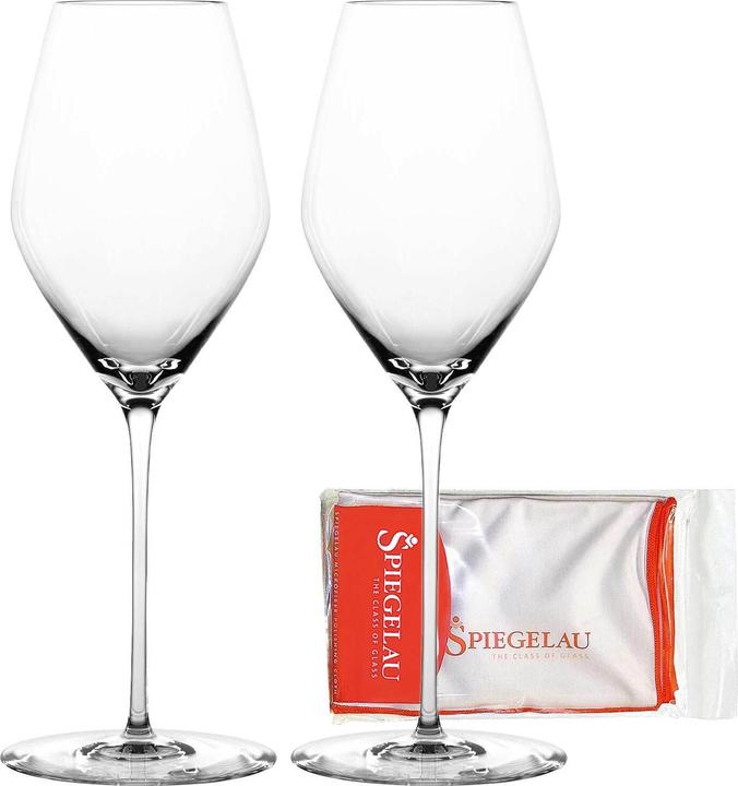 Actual product image Spiegelau Hi-Lite Champagnergläser + Poliertuch (34.70 cl, 2 Glasses, Champagne glasses)