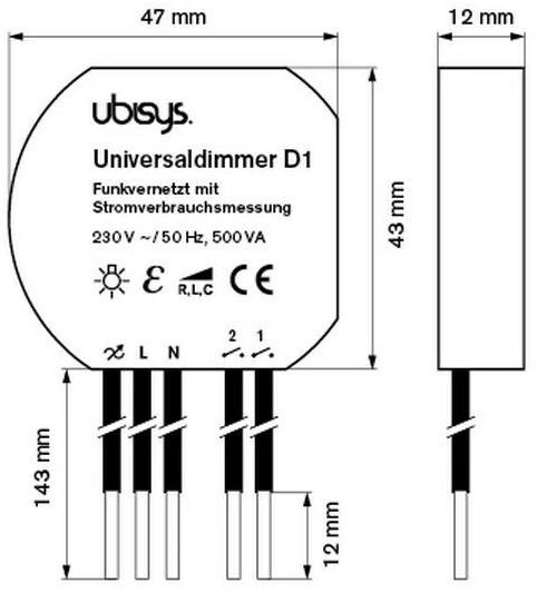 Produktbild Ubisys Universaldimmer D1 ZigBee 3.0 (Dimmaktor)