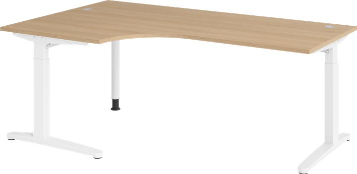 Produktbild Escritorio Schreibtisch C-Fuss 200x120cm 90° Eiche/Weiss (200 x 120 cm)