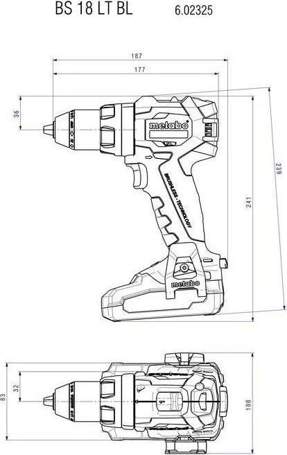 Actual product image Metabo BS 18 LT BL (Rechargeable battery operated)