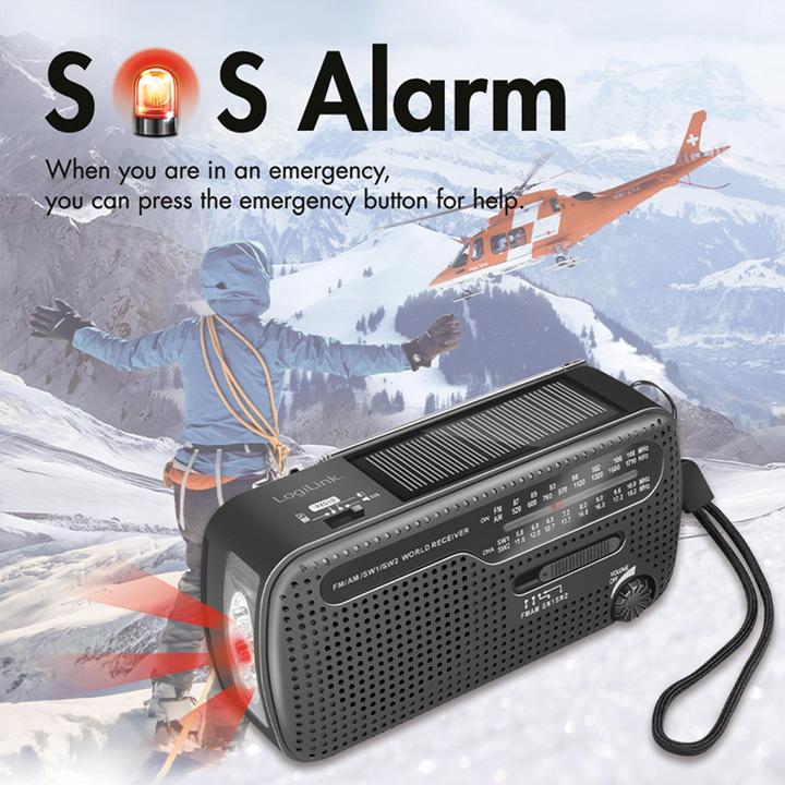 Productafbeelding LogiLink Dynamo handslinger radio (MW, VHF, KW)