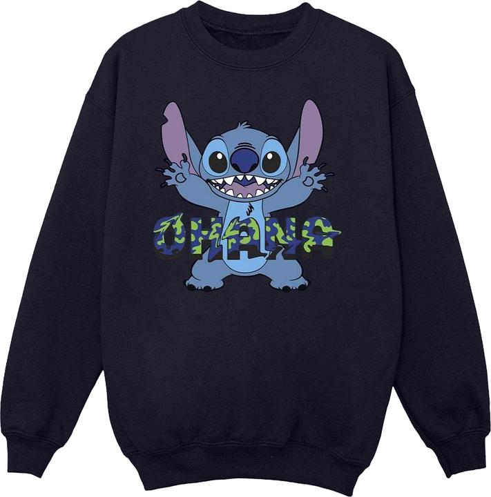 Produktbild Disney Lilo And Stitch Ohana Blue Glitch Sweatshirt Mädchen (104)