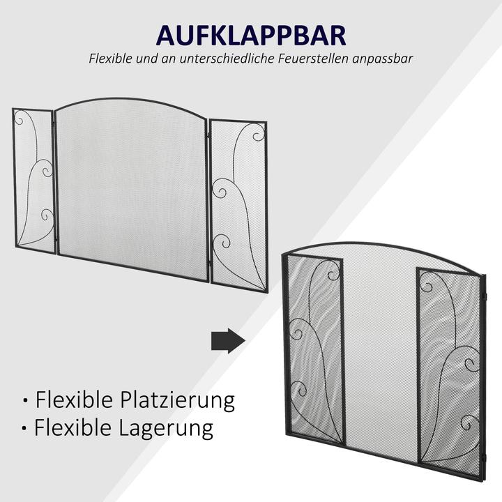 Produktbild Homcom Kamingitter mit drei Paneelen (132.5 x 76.5 cm)
