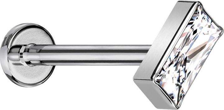 Immagine prodotto Star Piercing Labret Micro Threadless argento rettangolo argento cristallo argento (Titanio G23, senza ottone)