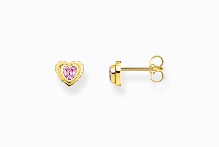 Immagine prodotto Thomas Sabo Orecchini a cuore con zirconi rosa placcati oro (Argento 925)