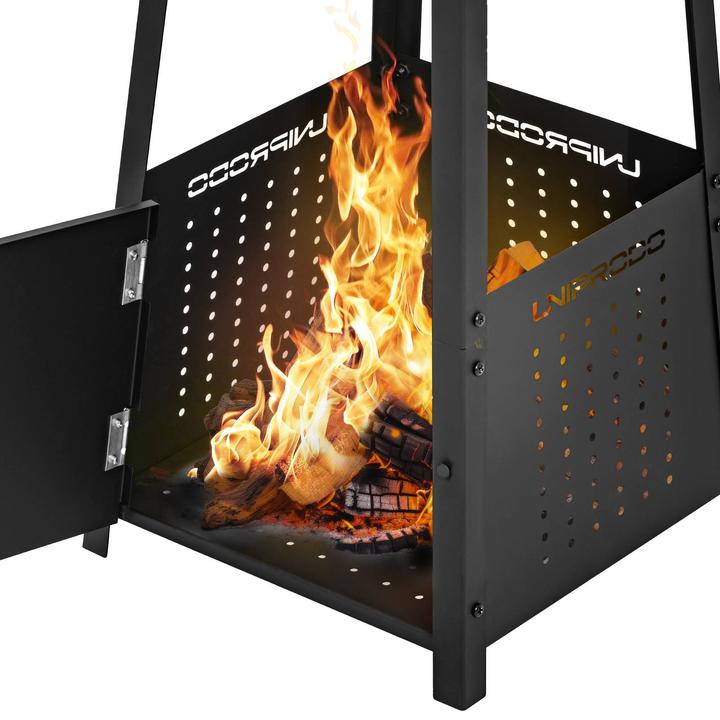 Image du produit Uniprodo Brasero extérieur - 30 x 30 x 100 cm - Design pyramidal (30 cm)
