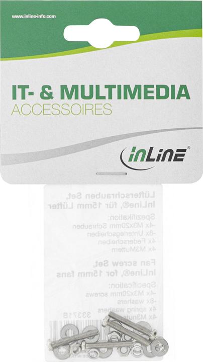 Immagine prodotto InLine Set di viti per ventola da 15 mm, 4 pezzi