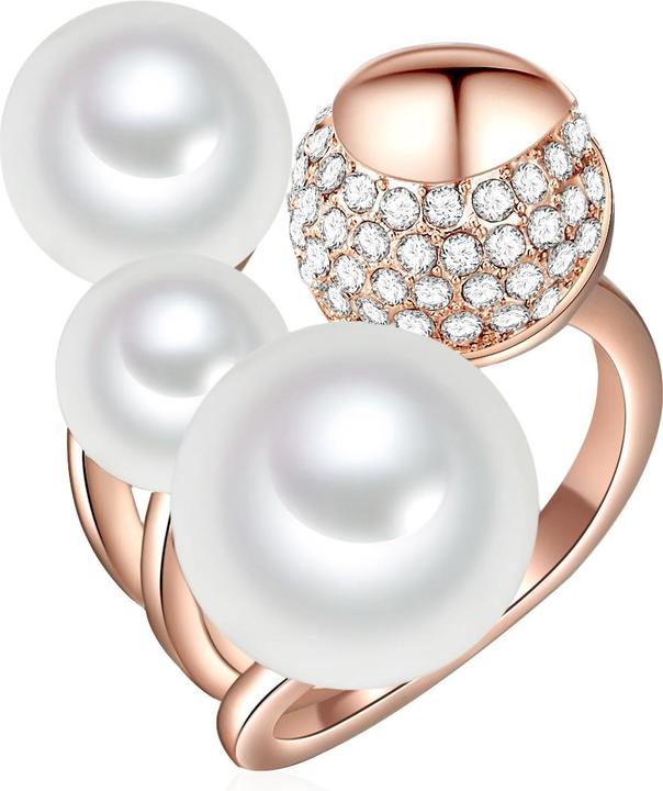 Actual product image Lulu & Jane Ladies Brass Glass Shell Core Bead Rose Gold - 29485 (56)