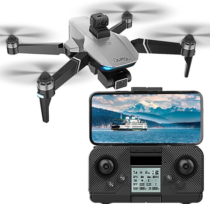Immagine prodotto Casativo Drone GPS con videocamera full HD, pieghevole, gimbal a 3 assi, auto-follow, app (25 min, 450 g)