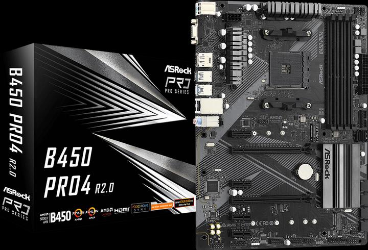 Image du produit AsRock B450 Pro4 R2.0 (AM4, AMD B450, ATX)