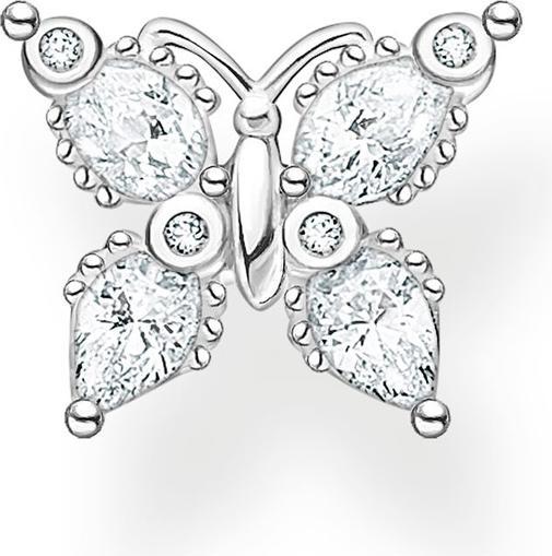 Thomas Sabo Einzel Ohrstecker Schmetterling weisse Steine (925er Silber)