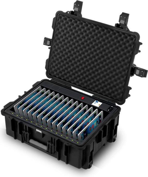 Produktbild Good Connections Tablet-Ladetrolley für 14 Geräte Spritzwassergeschützt schwarz
