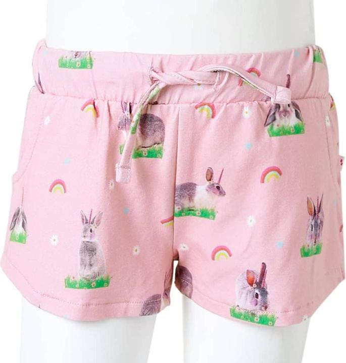 Actual product image VidaXL Children's shorts with drawstring Light pink 128,Material: 92 (128)