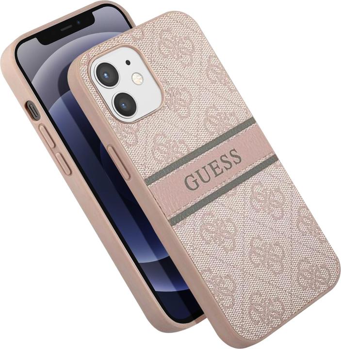 Immagine prodotto Guess Copertina rigida 4G a strisce stampate (Realme 12 Pro+, Apple iPhone 12)