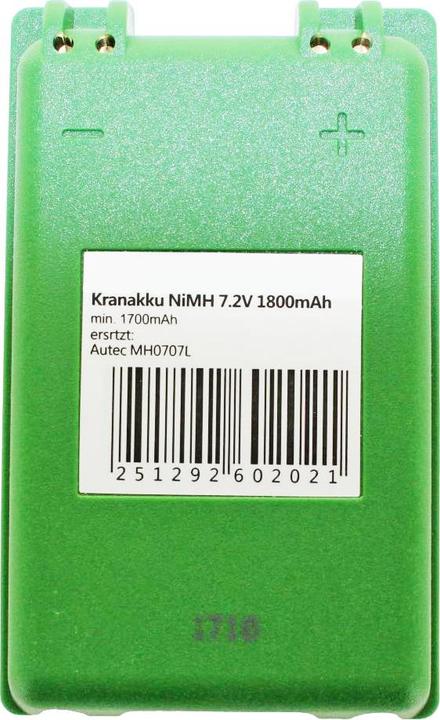 Image du produit AccuCell Akku Autec MH0707L (7.20 V, 1800 mAh)