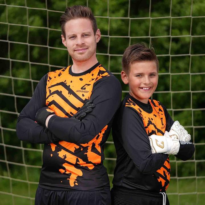 Image du produit Catch & Keep Maillot de gardien de but Protection Taille M Orange-Noir Maillot de gardien de but de football Haut (M)