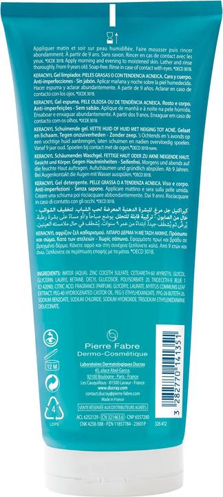 Image du produit Ducray Keracnyl Gel moussant nettoyant (Gel, 200 ml)
