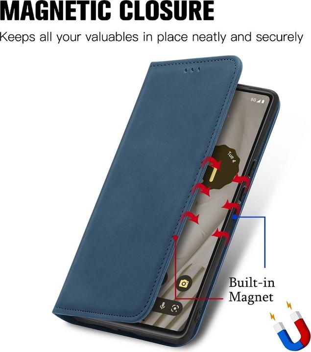 Actual product image König Design Case Mobile Protection for Google Pixel 7A Case Cover Flip Pocket Wallet Cases New (Google Pixel 7a)