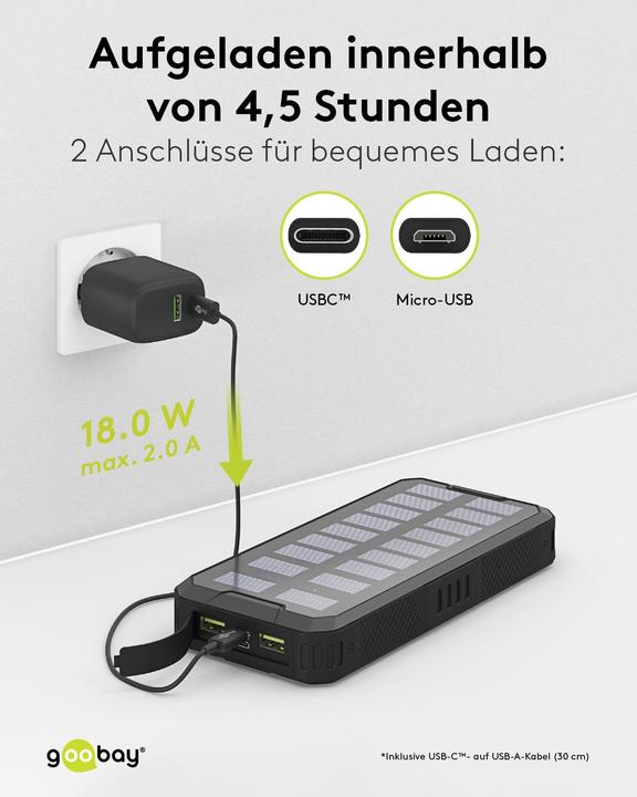 Produktbild Goobay QC/PD Solar (20000 mAh, 18 W, 74 Wh)