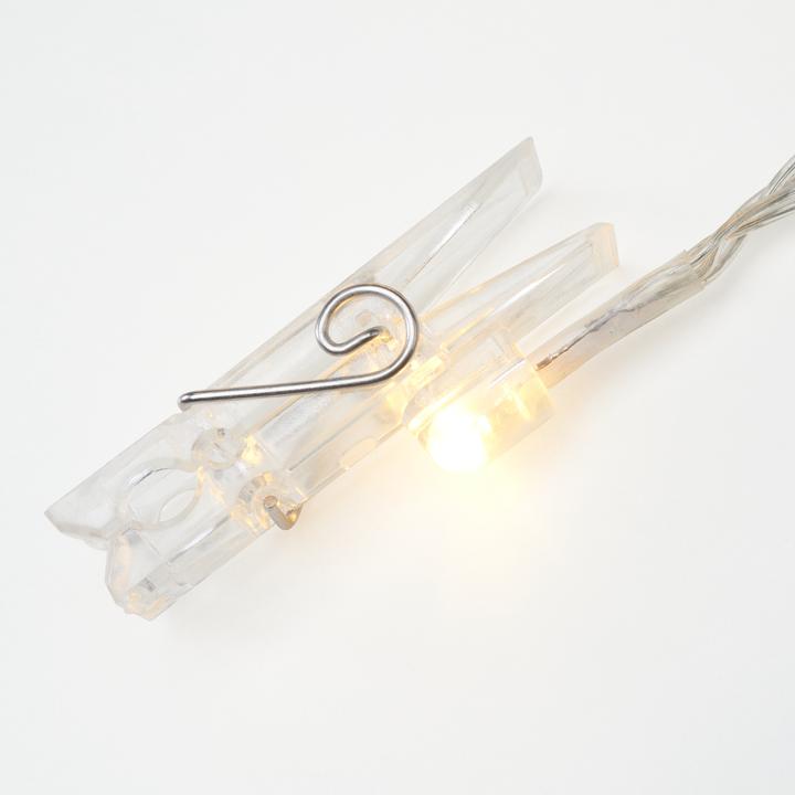 Produktbild VBS LED-Lichterkette mit 24 Klammern, 24 LEDs, mit Timer (2.40 m)