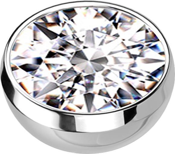 Immagine prodotto Star Piercing Micro Halbkugel silber mit Kristall silber (senza ottone, Acciaio chirurgico 316L)