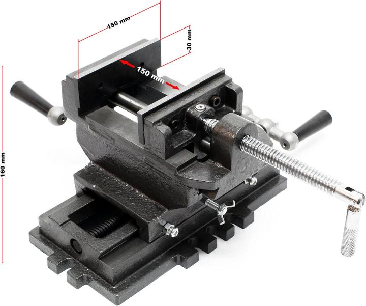 Immagine prodotto Wiltec Fresatrice a slitta a croce con morsa X-Y da banco 150 mm (150 mm)