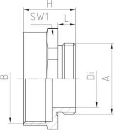 Image du produit Jacob Augmentation avec filetage hexagonal mâle M12 Filetage femelle M16 Laiton