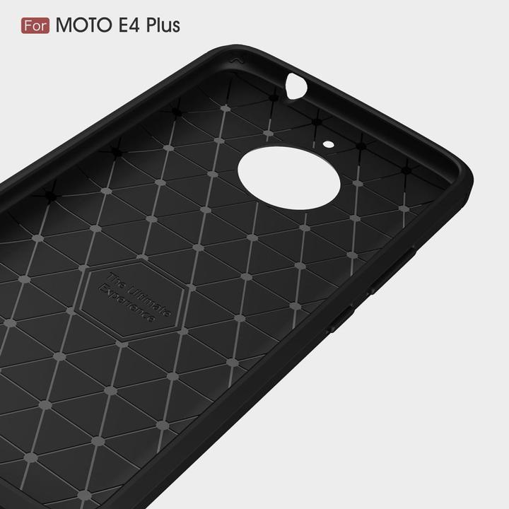 Produktbild König Design Motorola Moto E4 Plus TPU Case Carbon Fiber Optik Brushed Schutz Hülle Blau Neu (Motorola Moto E4 Plus)