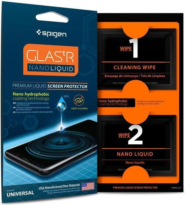 Actual product image Spigen Glass.tR Nano Liquid (1 Piece, Samsung Galaxy S9, Samsung Galaxy S9+)
