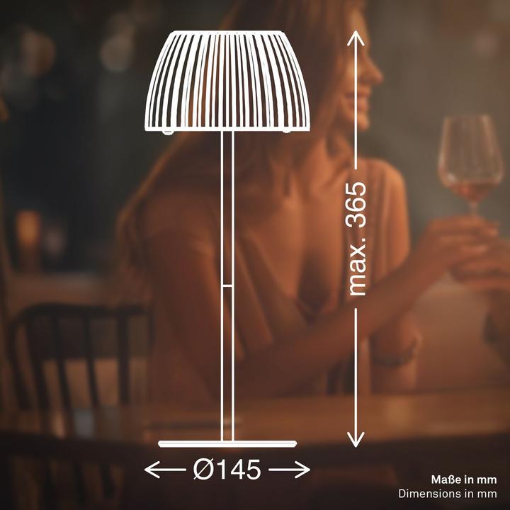 Image du produit Briloner Brilo unplugged RIFFLE Akku Tischleuchte mit Lichtkante - Beige (200 lm)