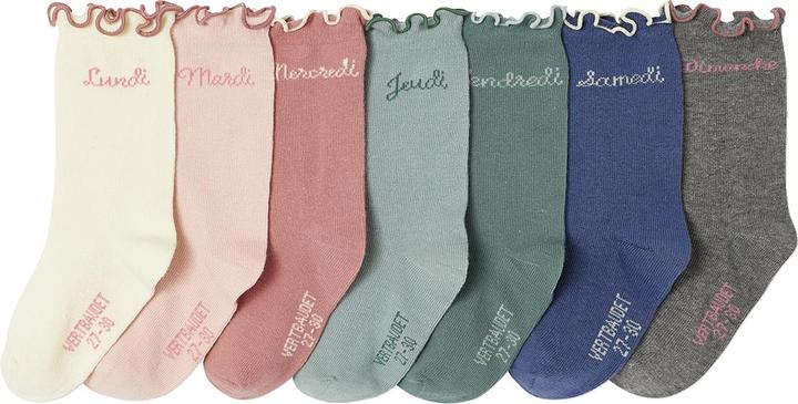 Vertbaudet 7er-Pack Mädchen Socken Wochentage
