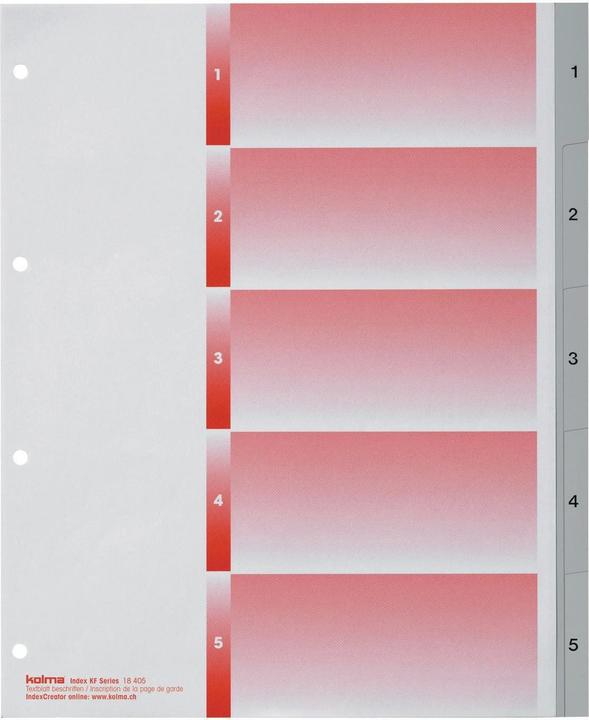 Image du produit Kolma Intercalaire A4 XL strong 1-5 5 pièces gris