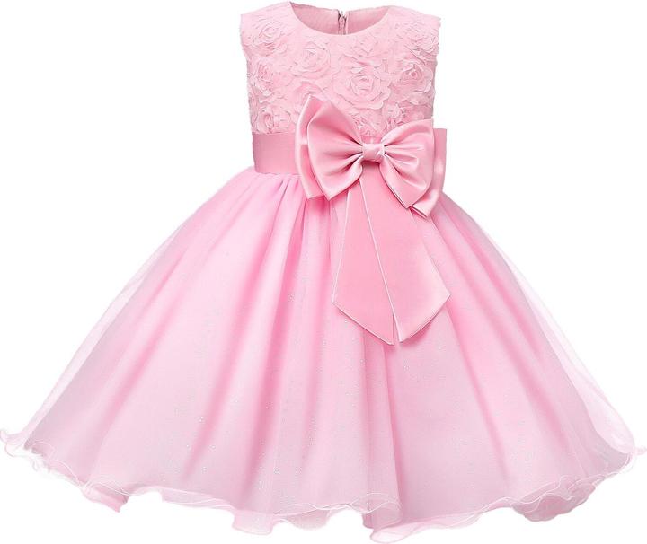 JTI Abendkleid mit Schleife und Blumen - Rosa (130)