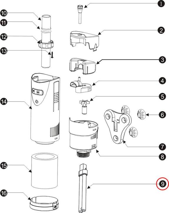 Actual product image SunSun Spare Part: CUP-807 Aquarium Pump UV-Tube 7 W
