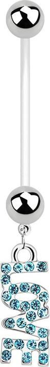 Produktbild Star Piercing Banane Schwangerschaft mit Love aqua (ohne Messing, Bioflex, Chirurgenstahl 316L)