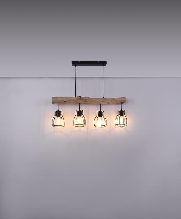 Image du produit Globo Lampe suspendue Mina noir 4xE27 (E27)