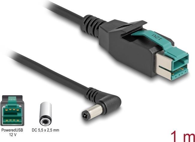 Immagine prodotto Delock Cavo USB alimentato da spina 12 V a spina angolata DC 5,5 x 2,5 mm 1 m