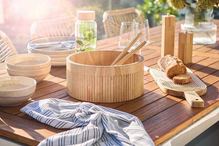 Produktbild Zeller Present Salatbesteck-Set "Stripes", 2-tlg., Gummibaum (Salatbesteck)