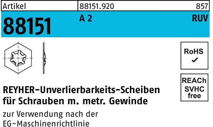 Produktbild Reyher Unverlierbarkeitsscheibe R 88151 M 6 x 12 x 0,5 A 2