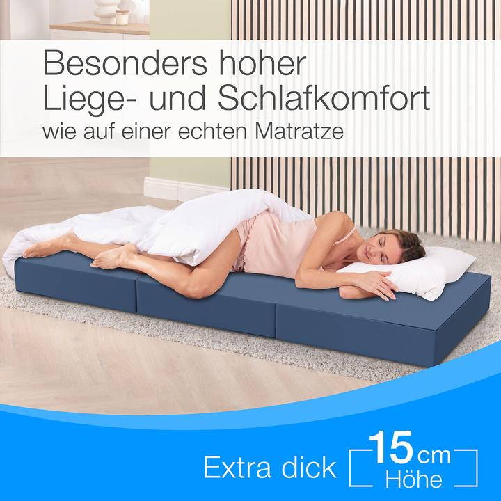 Actual product image Bestschlaf Klappmatratze, 3-teilige Faltmatratze, Reisebett, Gästematratze (75 x 195 cm, Foam core)