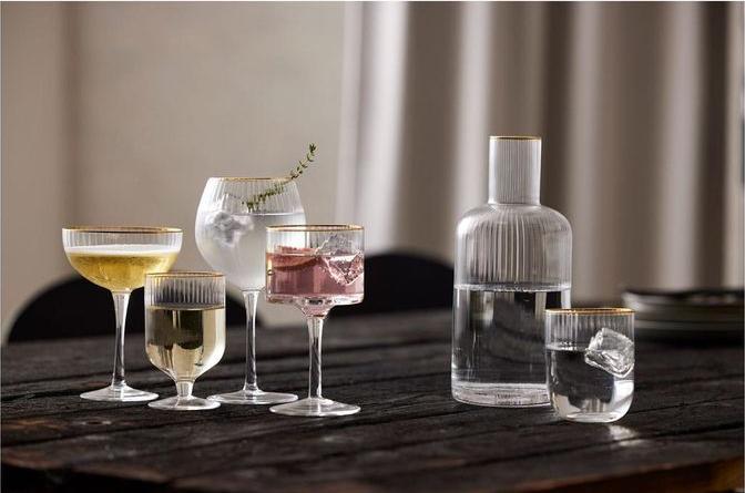 Image du produit Lyngby 65 cl - Verre - Transparent/guldkant (6.50 dl, 4 x, Verres à gin)