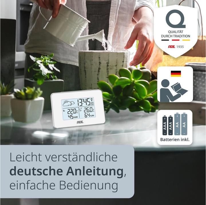 Actual product image ADE Wetterstation mit Funk-Aussensensor Weiss, Funktionen