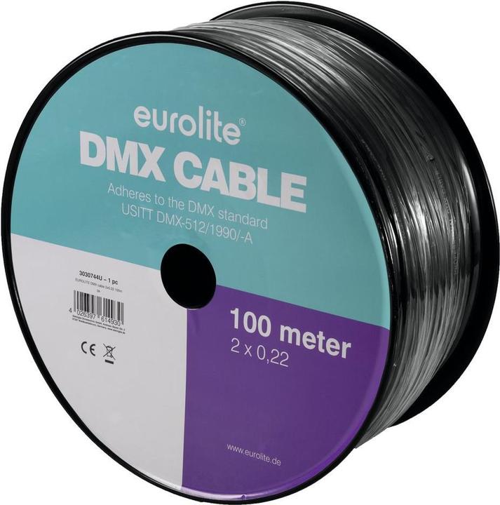 Immagine prodotto Eurolite Cavo DMX 2x0,22 100m bw (100 m)