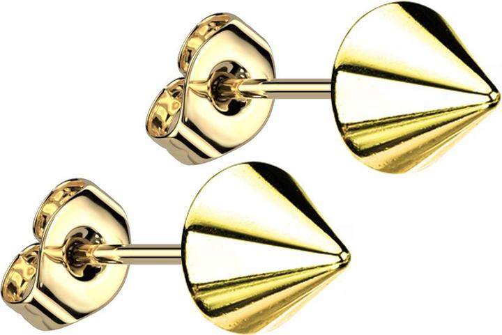Star Piercing Ohrstecker mit Cone vergoldet (Chirurgenstahl 316L, ohne Messing)