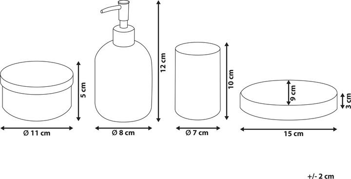 Produktbild Beliani Badezimmer Set 4-teilig Glas violett TELMA